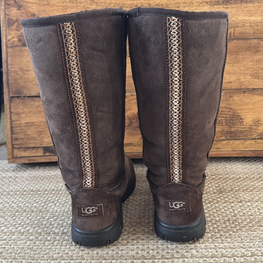Ugg tall brown braid boots